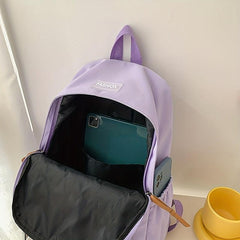 Casual Solid Backpack Classic Backpack Schoolbag Travel Bag