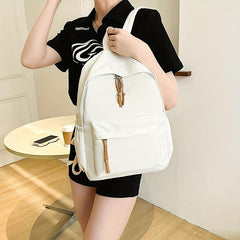 Casual Solid Backpack Classic Backpack Schoolbag Travel Bag