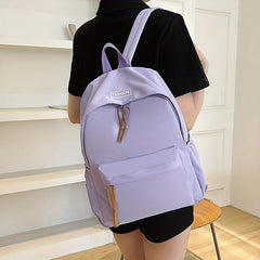 Casual Solid Backpack Classic Backpack Schoolbag Travel Bag