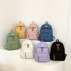 Casual Solid Backpack Classic Backpack Schoolbag Travel Bag