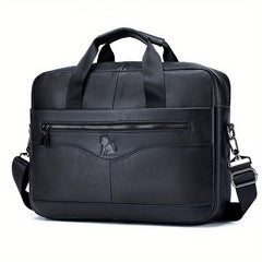 Men's Leather Briefcase 38cm Computer Bag Portable Shoulder Business Bag