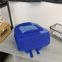 Casual Patchwork Canvas Backpack Large Capacity Student Travel Backpack