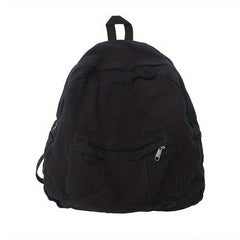 Casual Patchwork Canvas Backpack Large Capacity Student Travel Backpack