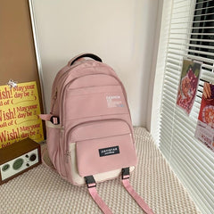 Contrast Large Capacity Student Schoolbag High School Student Backpack