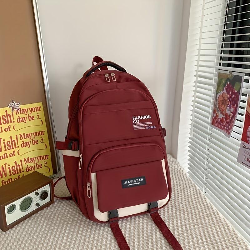 Contrast Large Capacity Student Schoolbag High School Student Backpack