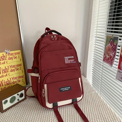 Contrast Large Capacity Student Schoolbag High School Student Backpack