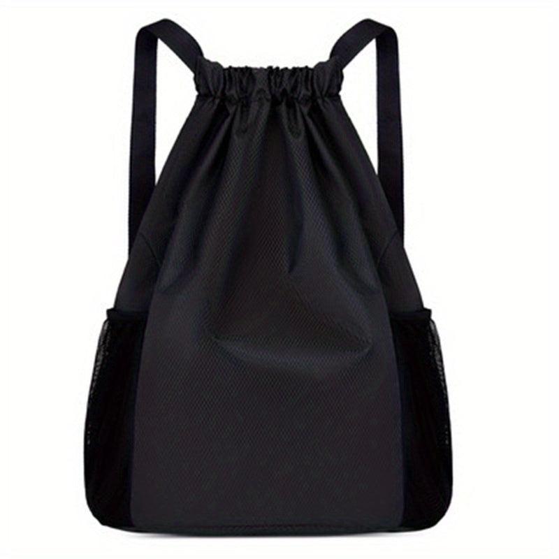 Solid Drawstring Bag Double Shoulder Bag Large Capacity Travel Backpack