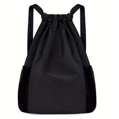Solid Drawstring Bag Double Shoulder Bag Large Capacity Travel Backpack