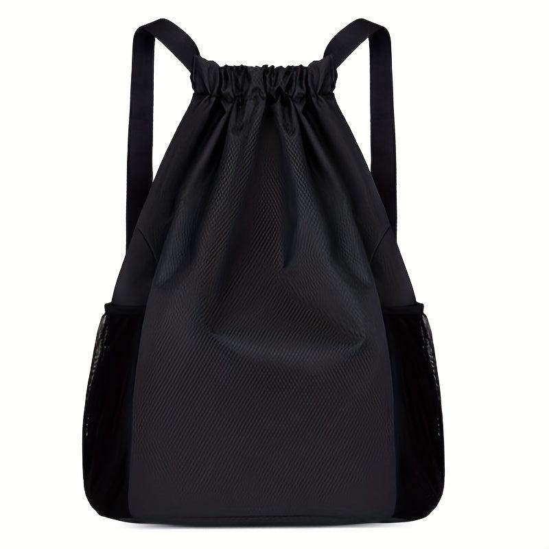 Solid Drawstring Bag Double Shoulder Bag Large Capacity Travel Backpack