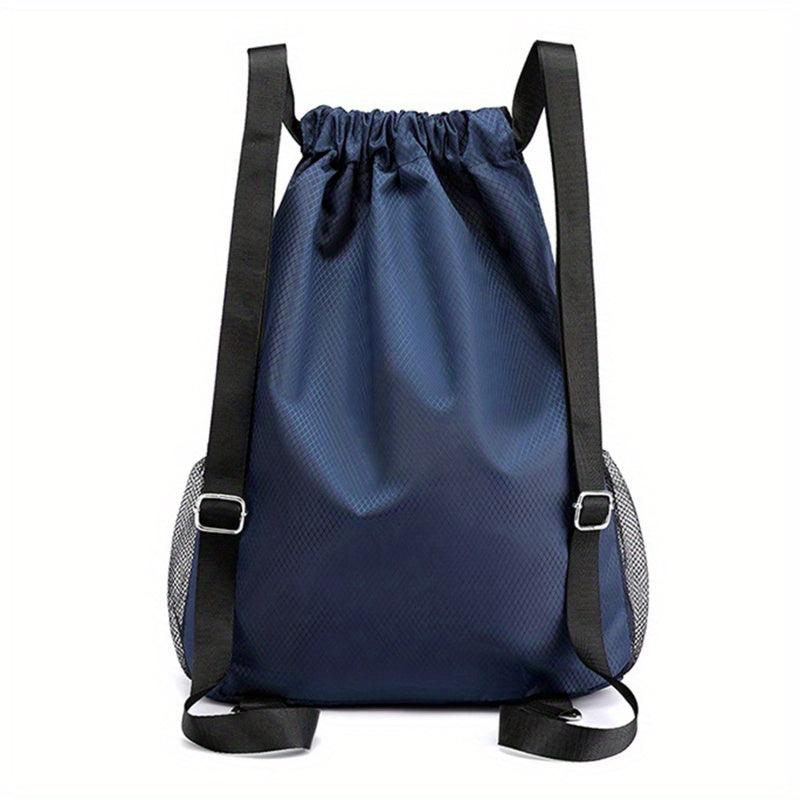 Solid Drawstring Bag Double Shoulder Bag Large Capacity Travel Backpack