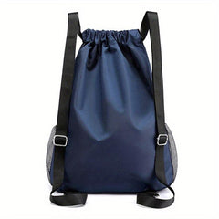 Solid Drawstring Bag Double Shoulder Bag Large Capacity Travel Backpack
