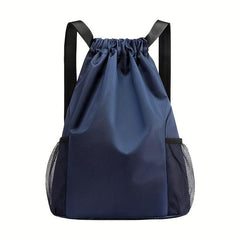 Solid Drawstring Bag Double Shoulder Bag Large Capacity Travel Backpack