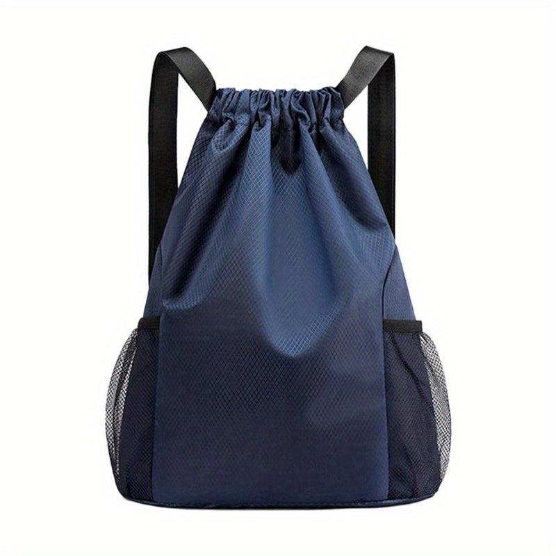 Solid Drawstring Bag Double Shoulder Bag Large Capacity Travel Backpack