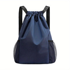 Solid Drawstring Bag Double Shoulder Bag Large Capacity Travel Backpack
