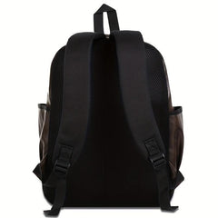 Men PU Leather Backpack Large Capacity Travel Bag Laptop Notebook