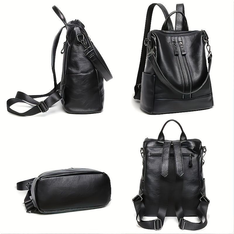 Casual Double Zipper Backpack Waterproof School Bag