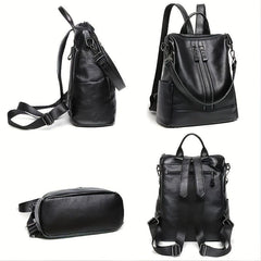 Casual Double Zipper Backpack Waterproof School Bag