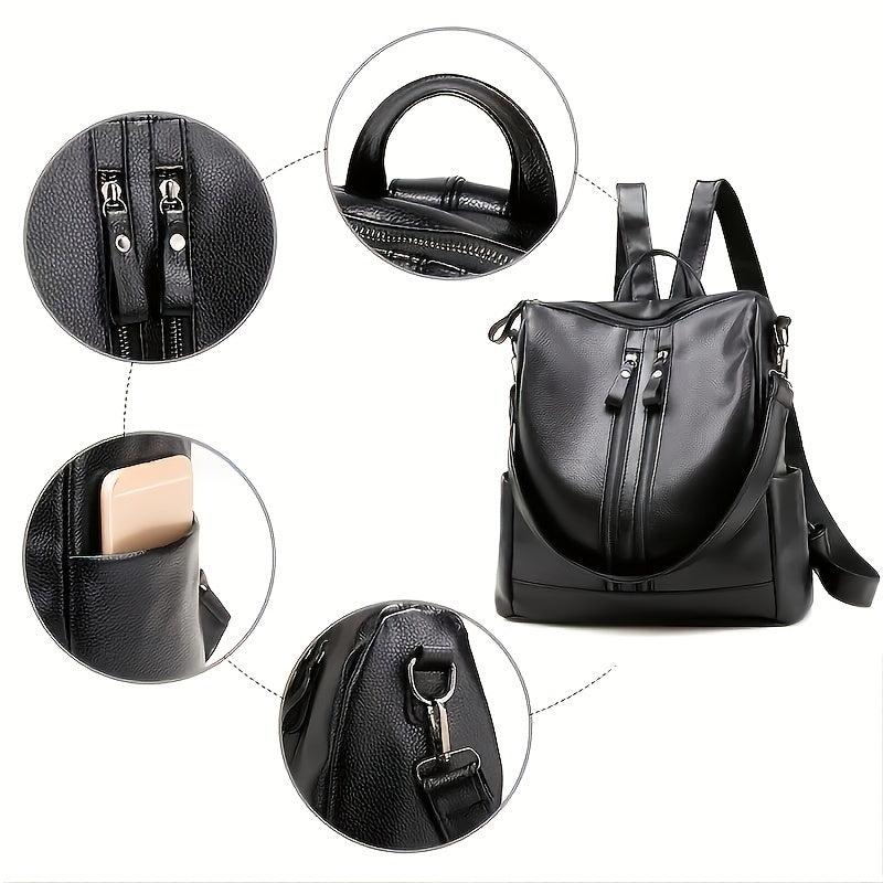 Casual Double Zipper Backpack Waterproof School Bag