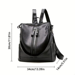 Casual Double Zipper Backpack Waterproof School Bag