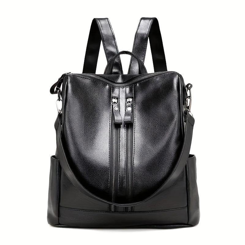 Casual Double Zipper Backpack Waterproof School Bag
