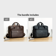 Men's Leather Briefcase Hand Shoulder Bag