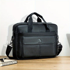 Men's Leather Briefcase Hand Shoulder Bag