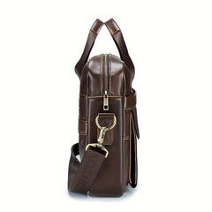 Men's Leather Briefcase Hand Shoulder Bag