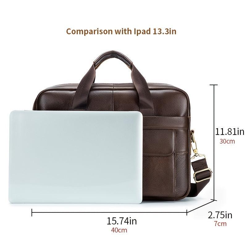 Men's Leather Briefcase Hand Shoulder Bag