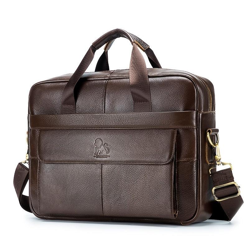 Men's Leather Briefcase Hand Shoulder Bag