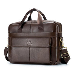 Men's Leather Briefcase Hand Shoulder Bag