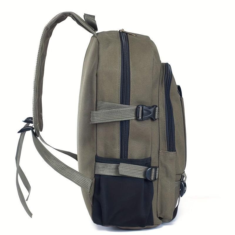 Men's Canvas Backpack Casual Travel Large Capacity Student School Bag