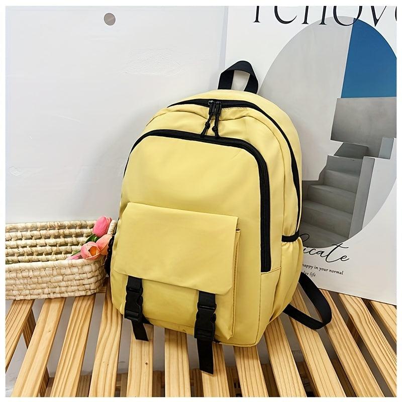 Solid Backpack for Students Large Capacity Travel Backpack