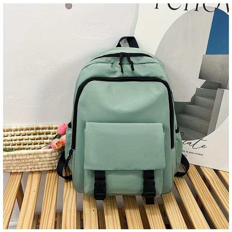 Solid Backpack for Students Large Capacity Travel Backpack