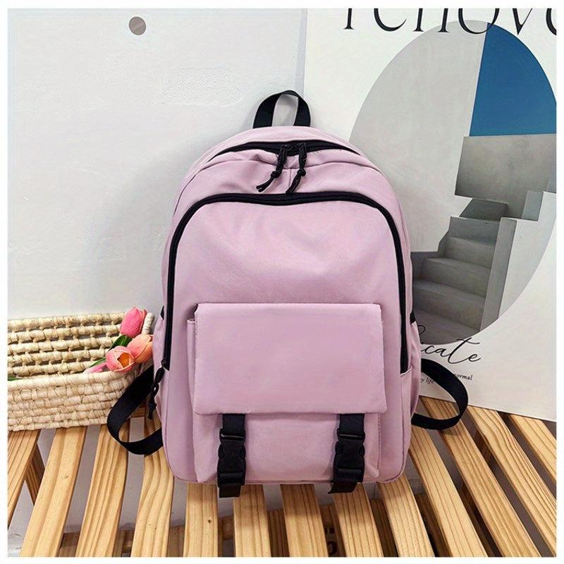 Solid Backpack for Students Large Capacity Travel Backpack