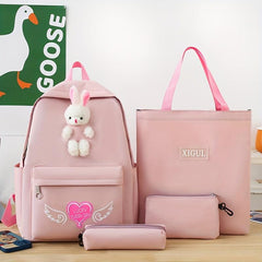 4pcs Large Capacity Casual Backpack Set for Students School Bag