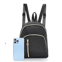 Small Durable Backpack for School & Travel - Quilted Design
