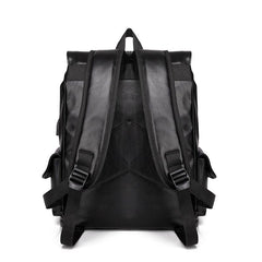 Men's PU Leather Casual Backpack Computer Bag Travel Bag