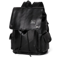 Men's PU Leather Casual Backpack Computer Bag Travel Bag
