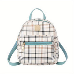 Plaid Stylish Backpack Casual Crossbody Bag Double Shoulder Bag