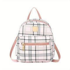 Plaid Stylish Backpack Casual Crossbody Bag Double Shoulder Bag