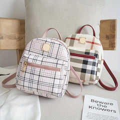 Plaid Stylish Backpack Casual Crossbody Bag Double Shoulder Bag