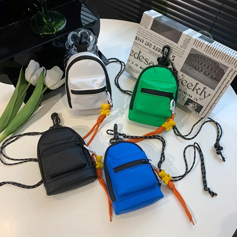 Canvas Mini Block Crossbody Bag for Women