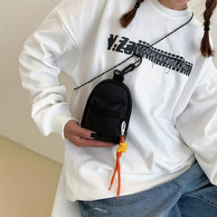 Canvas Mini Block Crossbody Bag for Women