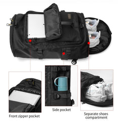 Waterproof Floral Gym Duffle Bag Backpack 4 Ways with Shoes Compartment