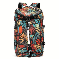 Waterproof Floral Gym Duffle Bag Backpack 4 Ways with Shoes Compartment