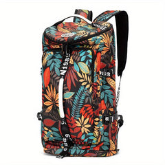 Waterproof Floral Gym Duffle Bag Backpack 4 Ways with Shoes Compartment