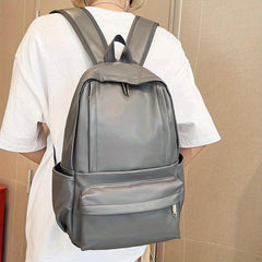 Large Capacity Minimalist PU Leather Schoolbag