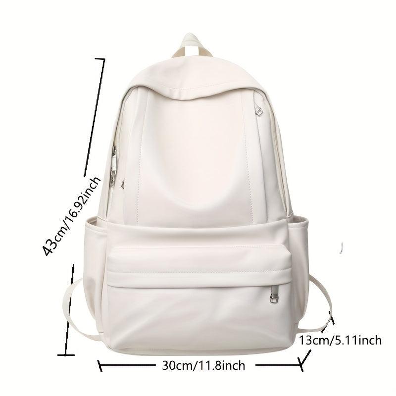 Large Capacity Minimalist PU Leather Schoolbag