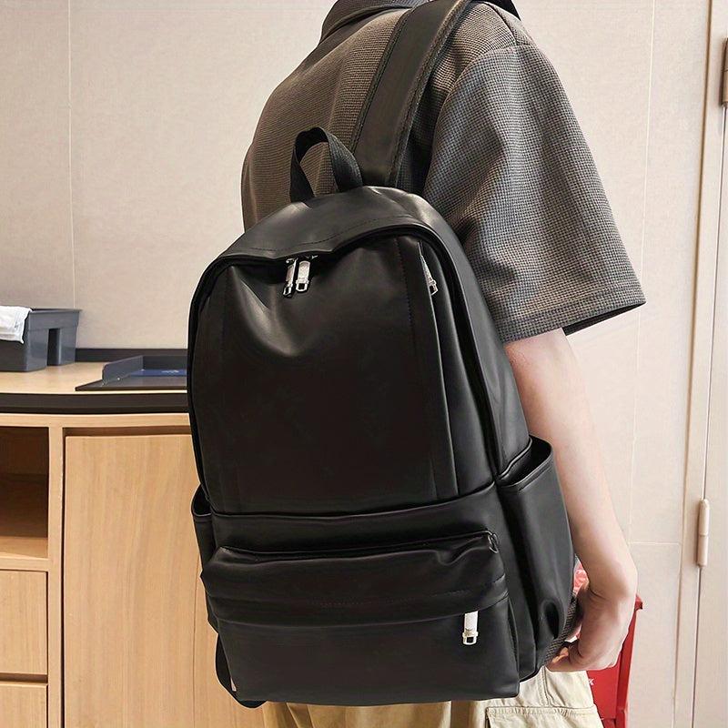 Large Capacity Minimalist PU Leather Schoolbag