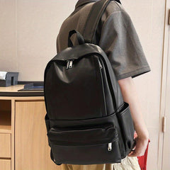 Large Capacity Minimalist PU Leather Schoolbag